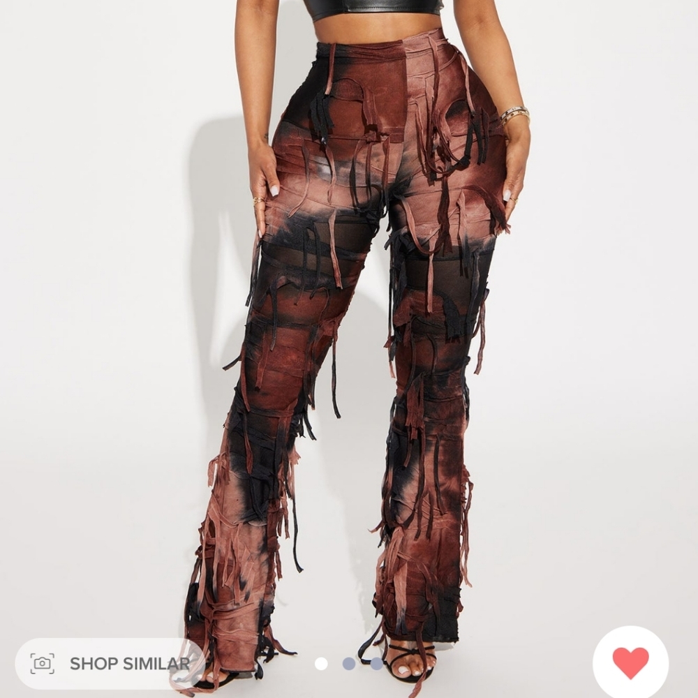 Fashion nova distressed flare pants